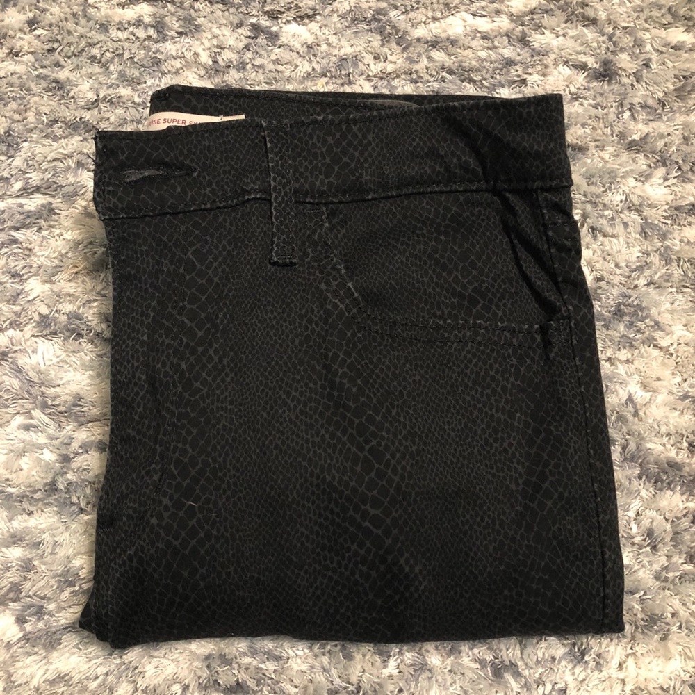 snake print black jeans